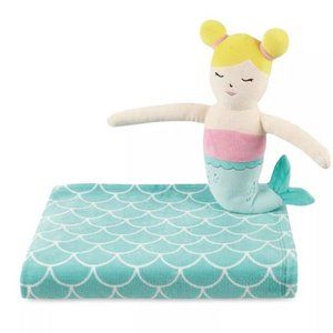 MERMAID THROW & DOLL SET Baby Toddler Doll & Blanket 12 Inch Doll 40 x 50 Throw